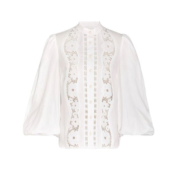 Zimmermann Halcyon Broderie Shirt White US 6 - Picture 6 of 15